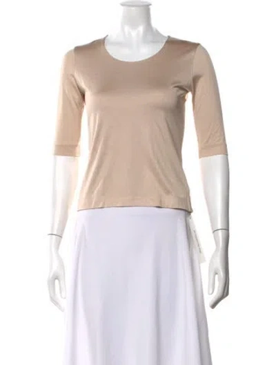 Pre-owned Akris Silk Crew Neck Top In Neutral
