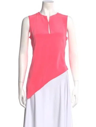 Pre-owned Akris Silk Crew Neck Top In Pink