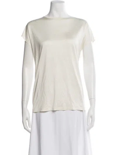 Pre-owned Akris Silk Crew Neck Top In White
