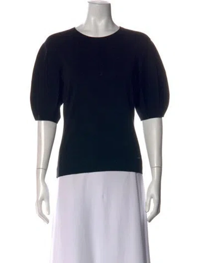 Pre-owned Akris Silk Crew Neck T-shirt In Black