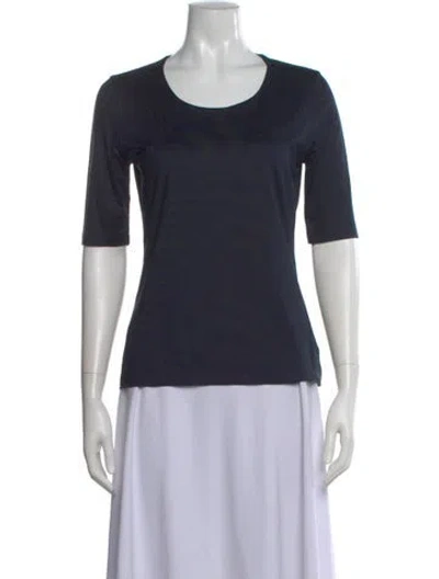 Pre-owned Akris Silk Crew Neck T-shirt In Blue