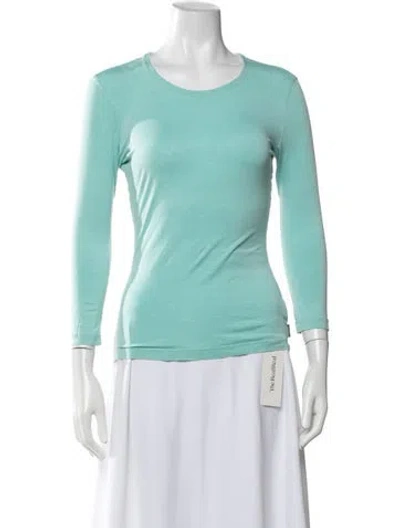 Pre-owned Akris Silk Crew Neck T-shirt In Blue/green