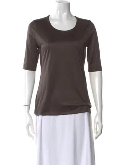 Pre-owned Akris Silk Crew Neck T-shirt In Brown