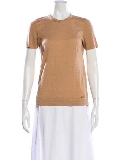 Pre-owned Akris Silk Crew Neck T-shirt In Neutral