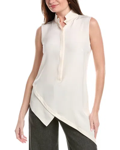 Akris Silk Drape Blouse In Neutral