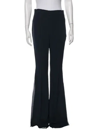 Pre-owned Akris Silk Flared Pants In Blue