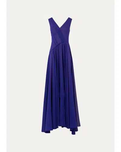 Akris Silk Georgette Gown In Purple
