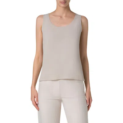 Akris Silk Georgette Tank In Greige