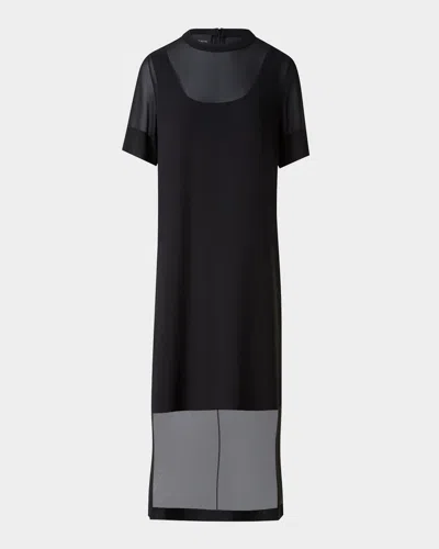 AKRIS SILK GEORGETTE TUNIC DRESS