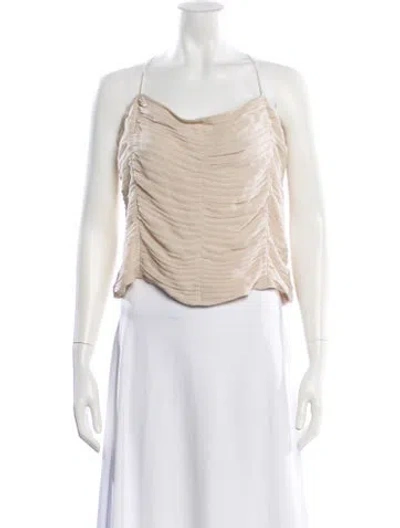 Pre-owned Akris Silk Halterneck Blouse In Neutral