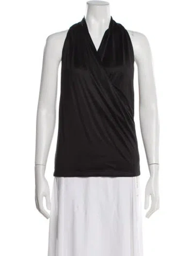 Pre-owned Akris Silk Halterneck Top In Black