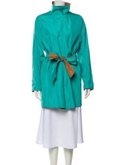 Pre-owned Akris Silk Jacket In Blue