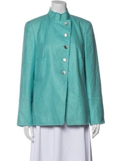 Pre-owned Akris Silk Jacket In Blue