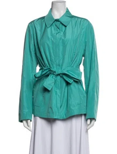Pre-owned Akris Silk Jacket In Blue