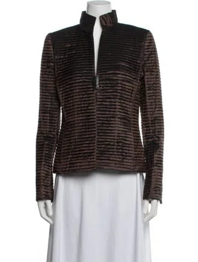 Pre-owned Akris Silk Jacket In Brown