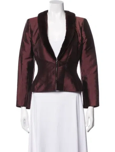 Pre-owned Akris Silk Jacket In Burgundy