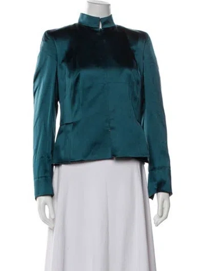 Pre-owned Akris Silk Jacket In Green