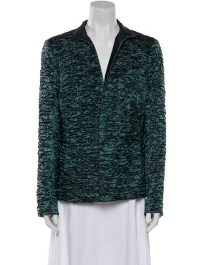 Pre-owned Akris Silk Jacket In Green