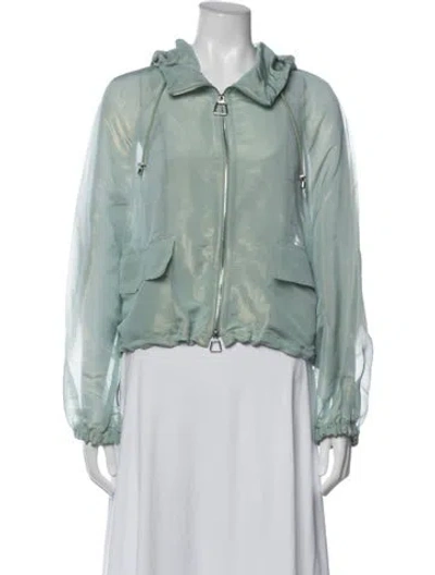 Pre-owned Akris Silk Jacket In Green/metallic