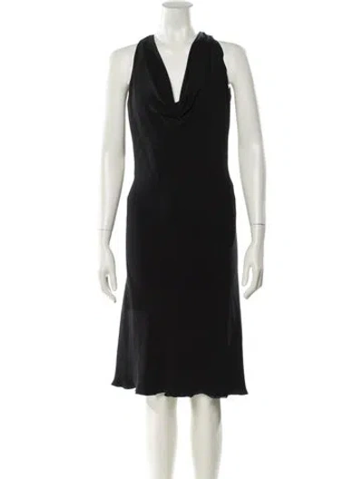 Pre-owned Akris Silk Knee-length Dress In Black