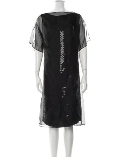 Pre-owned Akris Silk Knee-length Dress In Black