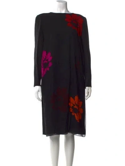 Pre-owned Akris Silk Knee-length Dress In Black
