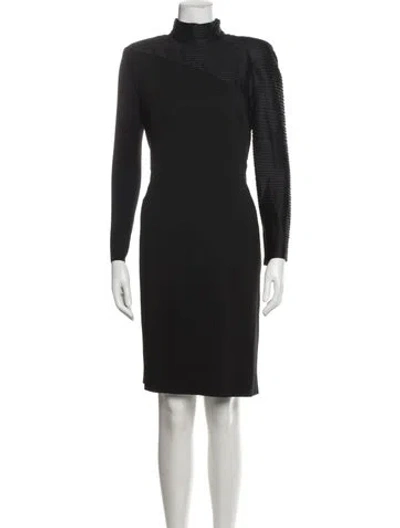 Pre-owned Akris Silk Knee-length Dress In Black