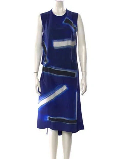Pre-owned Akris Silk Knee-length Dress In Blue