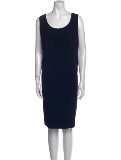 Pre-owned Akris Silk Knee-length Dress In Blue