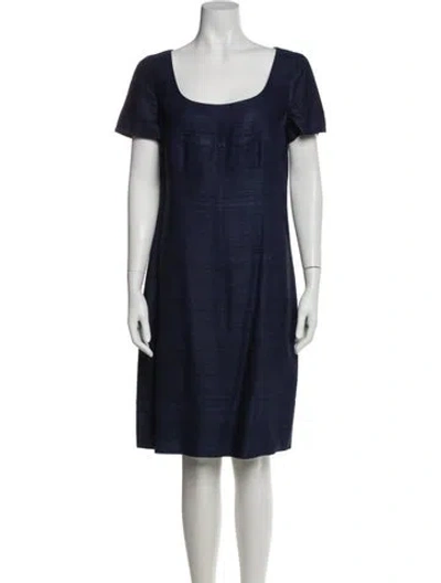 Pre-owned Akris Silk Knee-length Dress In Blue