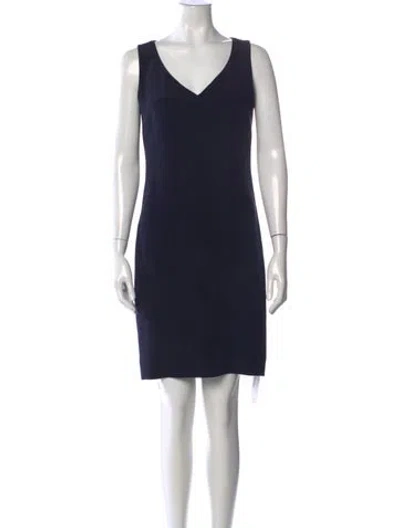 Pre-owned Akris Silk Knee-length Dress In Blue