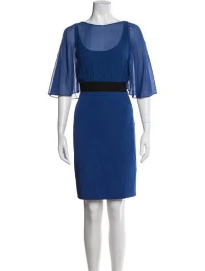 Pre-owned Akris Silk Knee-length Dress In Blue