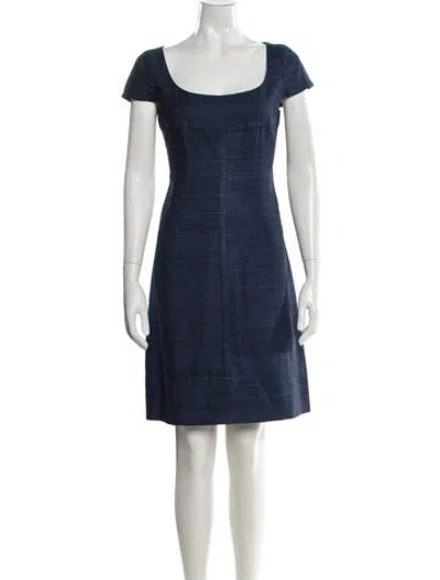 Pre-owned Akris Silk Knee-length Dress In Blue