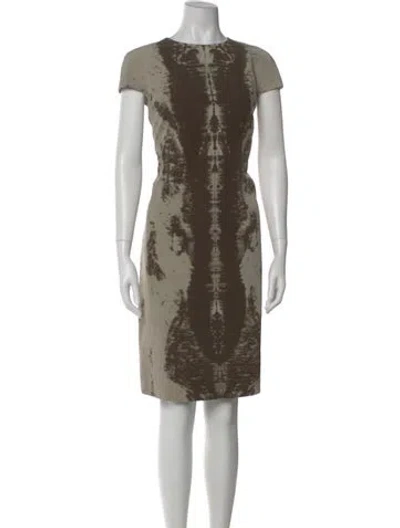 Pre-owned Akris Silk Knee-length Dress In Brown