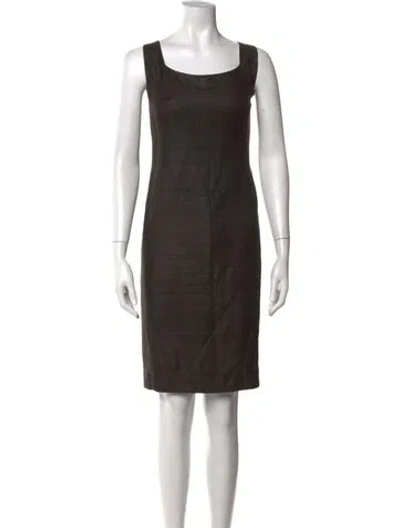 Pre-owned Akris Silk Knee-length Dress In Brown