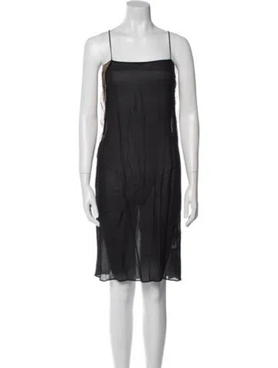 Pre-owned Akris Silk Knee-length Dress In Gray