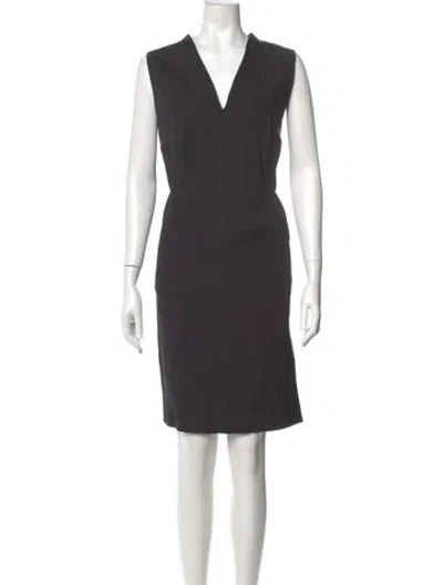 Pre-owned Akris Silk Knee-length Dress In Gray