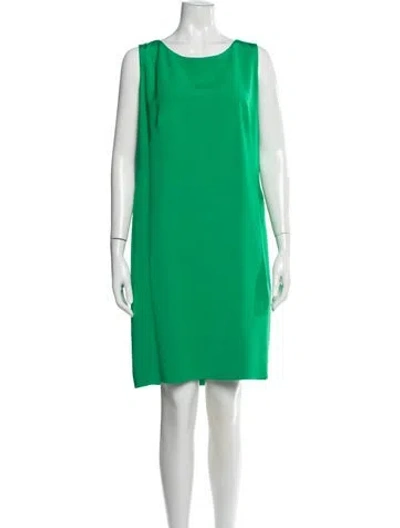 Pre-owned Akris Silk Knee-length Dress In Green