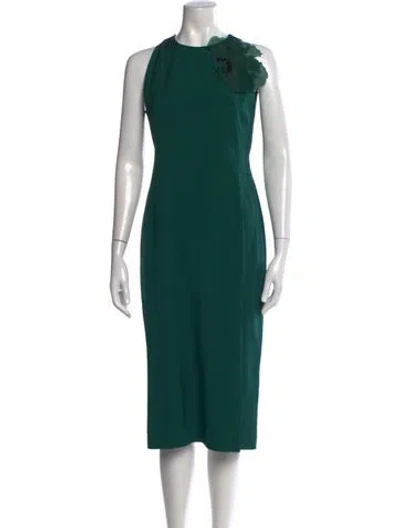 Pre-owned Akris Silk Knee-length Dress In Green