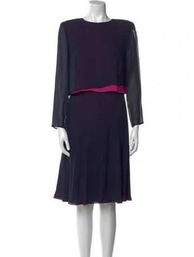 Pre-owned Akris Silk Knee-length Dress In Multi