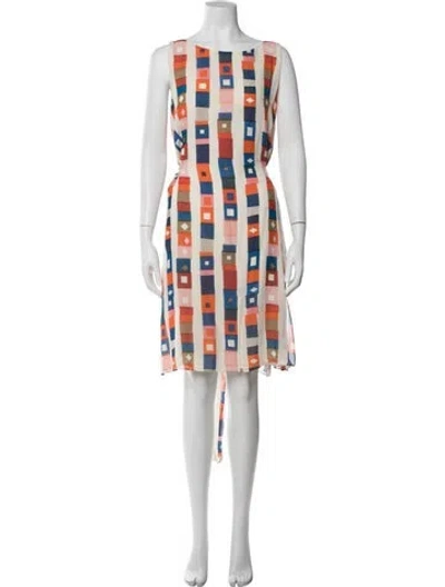 Pre-owned Akris Silk Knee-length Dress In Multi
