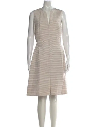 Pre-owned Akris Silk Knee-length Dress In Neutral
