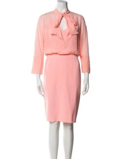 Pre-owned Akris Silk Knee-length Dress In Pink
