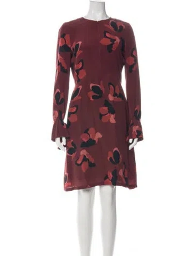 Pre-owned Akris Silk Knee-length Dress In Red