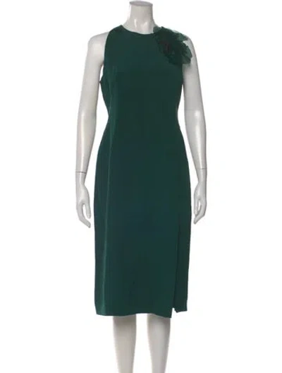 Pre-owned Akris Silk Knee-length Dress W/ Tags In Green