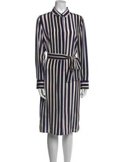 Pre-owned Akris Silk Knee-length Dress W/ Tags In Multi