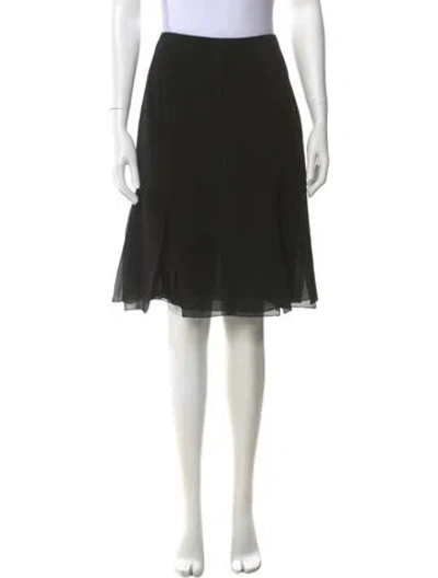 Pre-owned Akris Silk Knee-length Skirt In Black