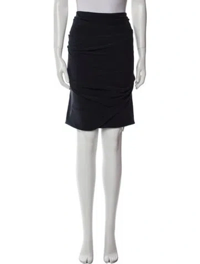 Pre-owned Akris Silk Knee-length Skirt In Black