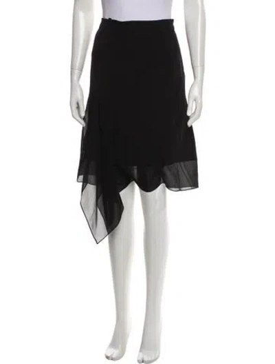 Pre-owned Akris Silk Knee-length Skirt In Blue