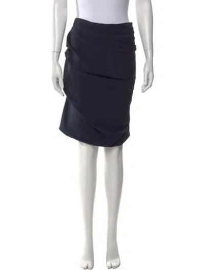 Pre-owned Akris Silk Knee-length Skirt In Blue